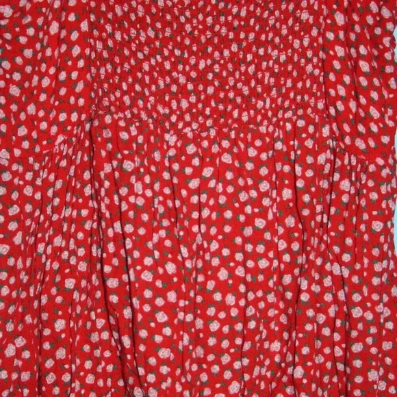 Aeropostale Red Floral Print Spaghetti Strap Dress - Picture 12 of 13